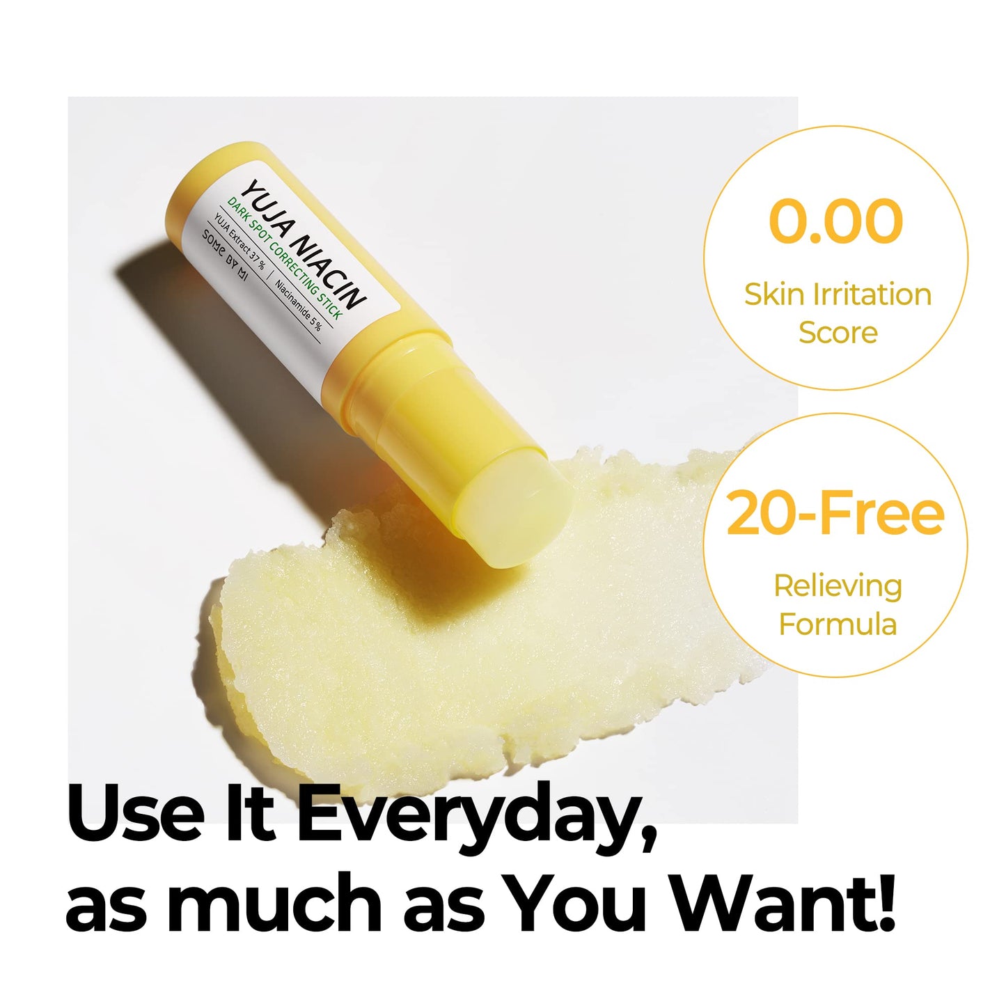 SOME BY MI Yuja Niacin Dark Spot Correcting Stick - 0.35Oz, 10g - Made from Yuja Extract for Sensitive Skin - Brightening and Calming Balm - Dark Spot, Blemishes and freckles Care - Facial Skin Care