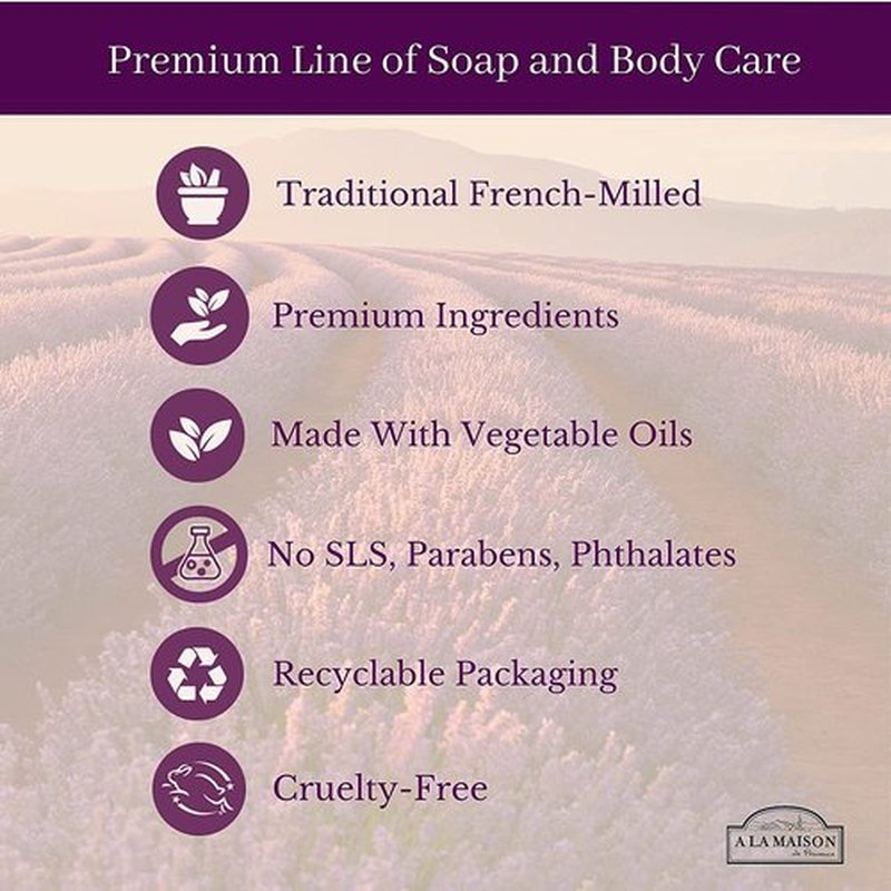 A LA MAISON French Liquid Hand Soap, Provence Lemon - Natural Hand Wash Made with Essential Oils - Biodegradable, Plant-Based, Vegan, Cruelty-Free, Alcohol & Paraben Free (16.9 oz, 1 Pack)