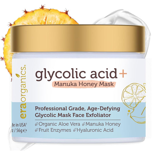 Glycolic Acid Peel - AHA BHA Exfoliant for Age-Defying Skin | Clinical Strength Formula with Aloe Vera & Manuka Honey