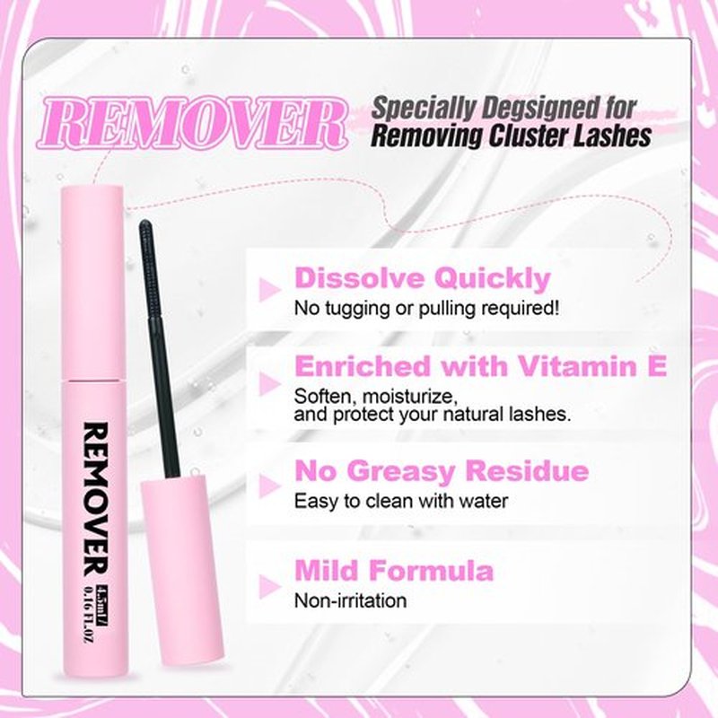Lash Bond and Seal and Remover and Pro Eyelash Curlers with Eyelash Separator Comb Kit Strong Hold Long Lasting Bond and Seal Lash Glue and Gentle Cluster Lashes Remover and 2 in 1 Lashes Curler