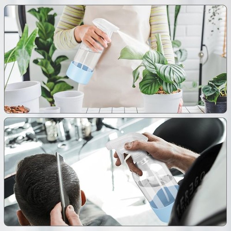 Rionisor Glass Spray Bottles with Silicone Sleeve Protection, Empty 16 oz Refillable Containers, Reusable Spray Bottles with Adjustable Nozzle for Hair, Cleaning Solutions, Essential Oils 1 Pack Blue