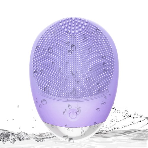 Facial Cleansing Brush, 3-in-1 Electric Soft Silicone Waterproof Face Scrubber, USB Rechargeable IPX7 Waterproof Sonic Vibrating Face Brush for Deep Cleansing, Gentle Exfoliating and Massaging