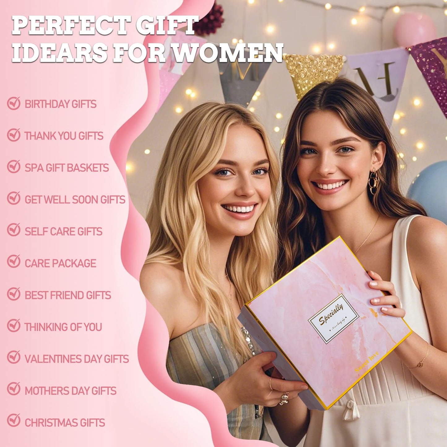 Happy Birthday Gifts for Women Friendship Self Care Gift for Women Birthday Christmas Gift Baskets for Womens Spa Gifts for Mom Wife Girlfriend Sister Grandma, Thank You, Get Well, Self Care Package