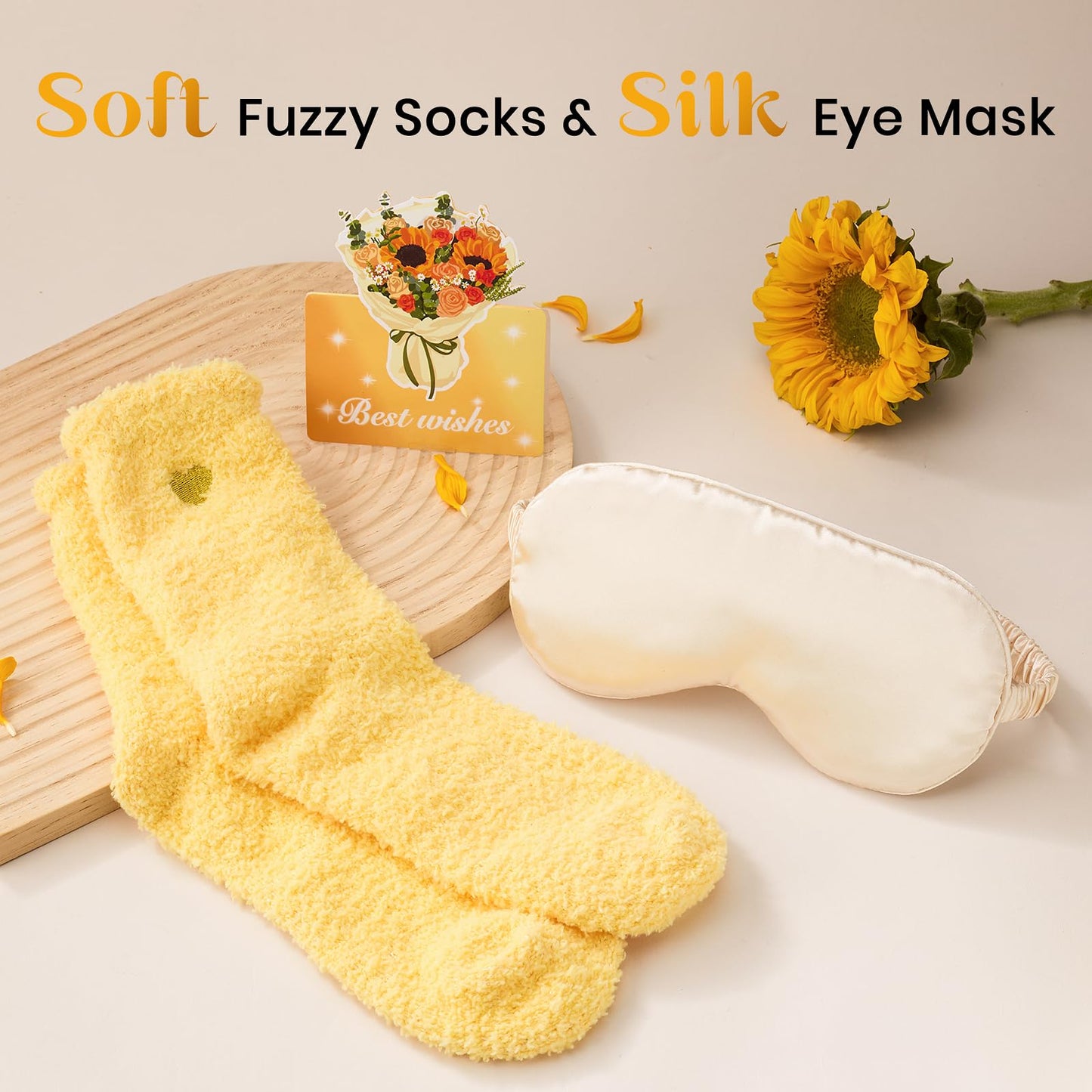 Sunflower Birthday Gifts for Women, 9 Pcs Get Well Soon Gift Baskets, Inspirational Sunflower Self Care Package Thank You Gift with Spa Gift Set, Thinking of You Unique Gifts for Women