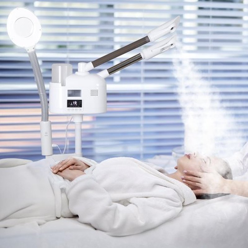 Professional 3 in 1 Facial Steamer for Face Deep Cleaning Ozone Face Steamer with 5X Magnifying Lamp Hot Cool Mist Function for Salon Spa Home Beauty Equipment (3 in 1 Facial Steamer)