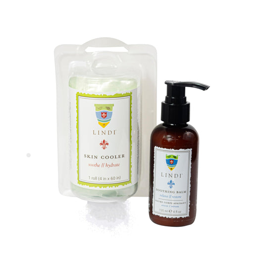 LINDI SKIN Essential Radiation Skincare Collection That Includes Cooler Roll and Soothing Balm - Reduce Facial Rash, Redness, and Itching - Relieves Painful Effects of Radiation Burn - Allergy Tested