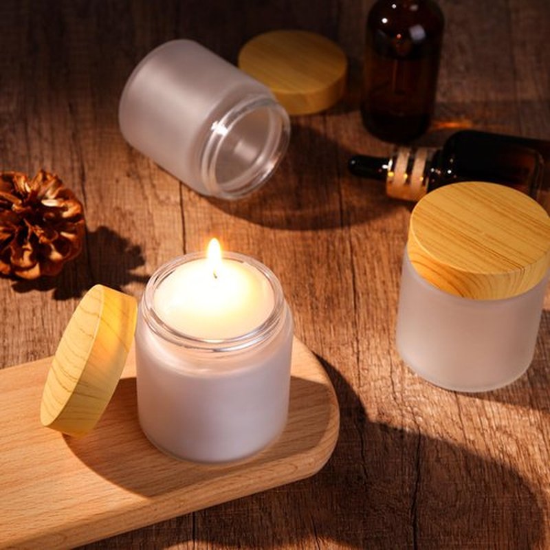 Geiserailie Glass Cosmetic Containers Empty Sample Jars with Leak Proof Lids Makeup Sample Containers for Lotion Cream Cosmetic (3 Pieces,100 Gram)