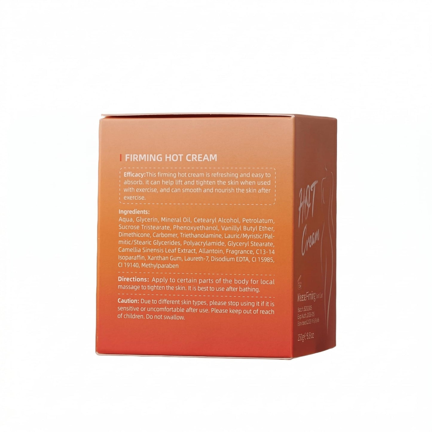 Ganrek Cellulite Cream for Belly & Thighs Warming Sweat Gel for Skin Tightening & Firming, 8.82 oz