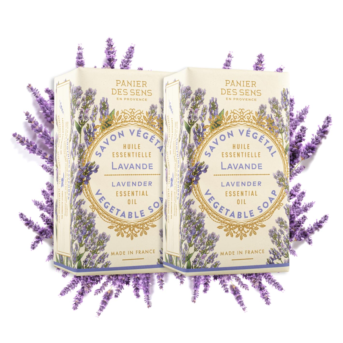 Panier des Sens Lavender Triple-Milled Soap Bar Duo, 2 x 5.3 oz