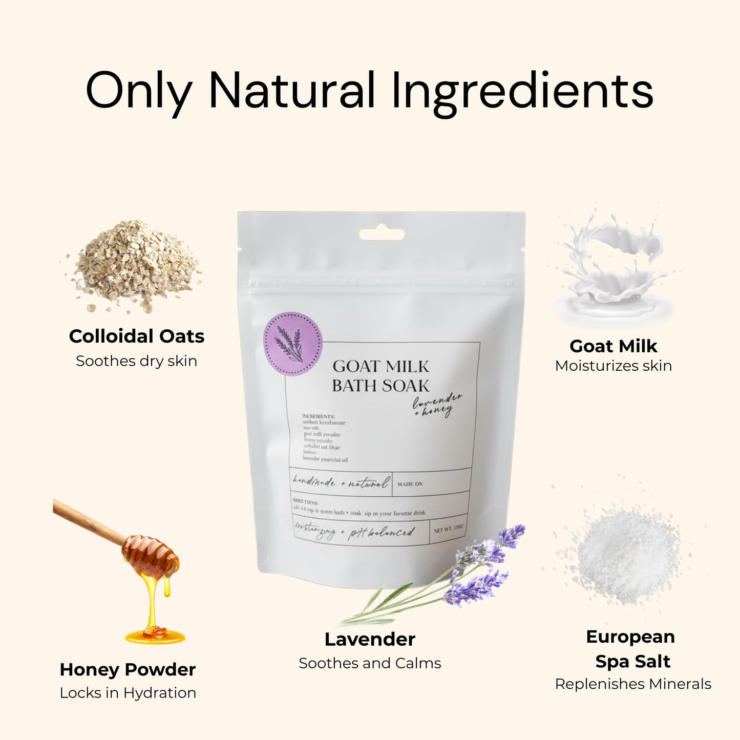 Goat Milk Bath Soak with Colloidal Oatmeal & Honey - Moisturizing Milk Bath for Dry & Sensitive Skin - Natural Bath Soak for Itchy Skin Relief - Sonshine Minerals (12 Ounce)