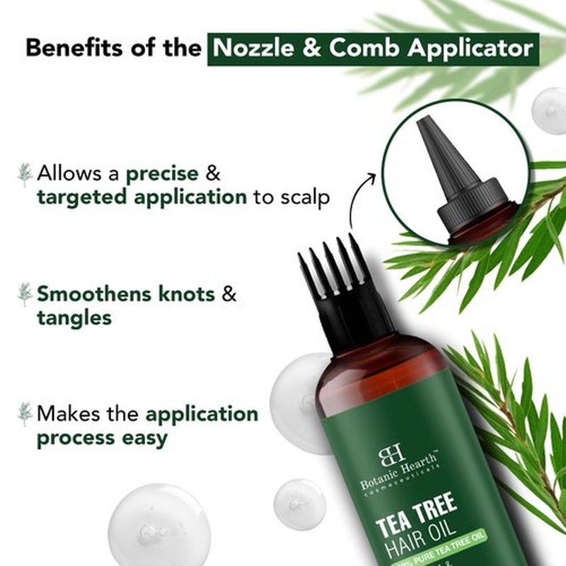 Botanic Hearth Tea Tree Oil for Hair | With Jojoba & Grapeseed Oils | Soothes Itchy Scalp & Fights Dandruff | Non GMO Verified | 6.7 fl oz