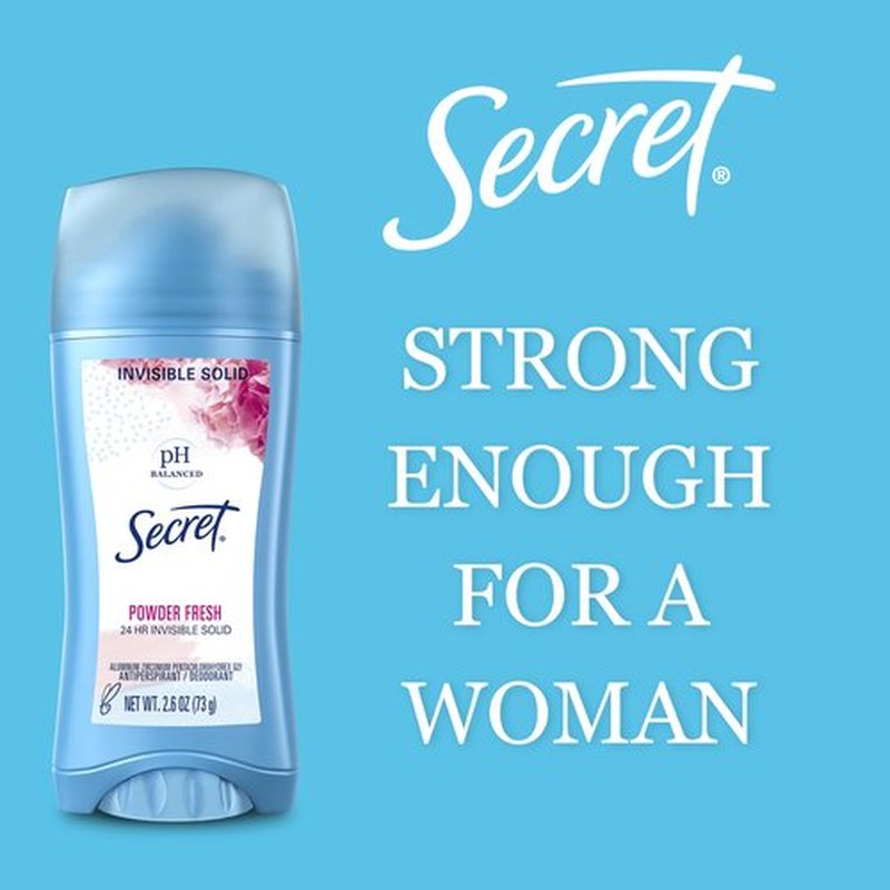 Secret Antiperspirant and Deodorant for Women, 24hr Sweat & Odor Protection, PH Balanced Protection, Gentle on Skin, Invisible Solid, Clean Lavender Scent, 2.6 oz (Pack of 2)