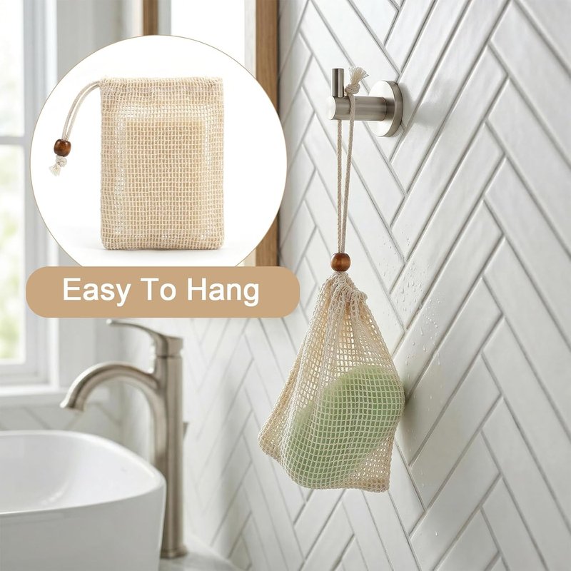 Soap Saver Bag - 10 Pack Natural Sisal Mesh Soap Holder for Shower | Durable & Eco-Friendly