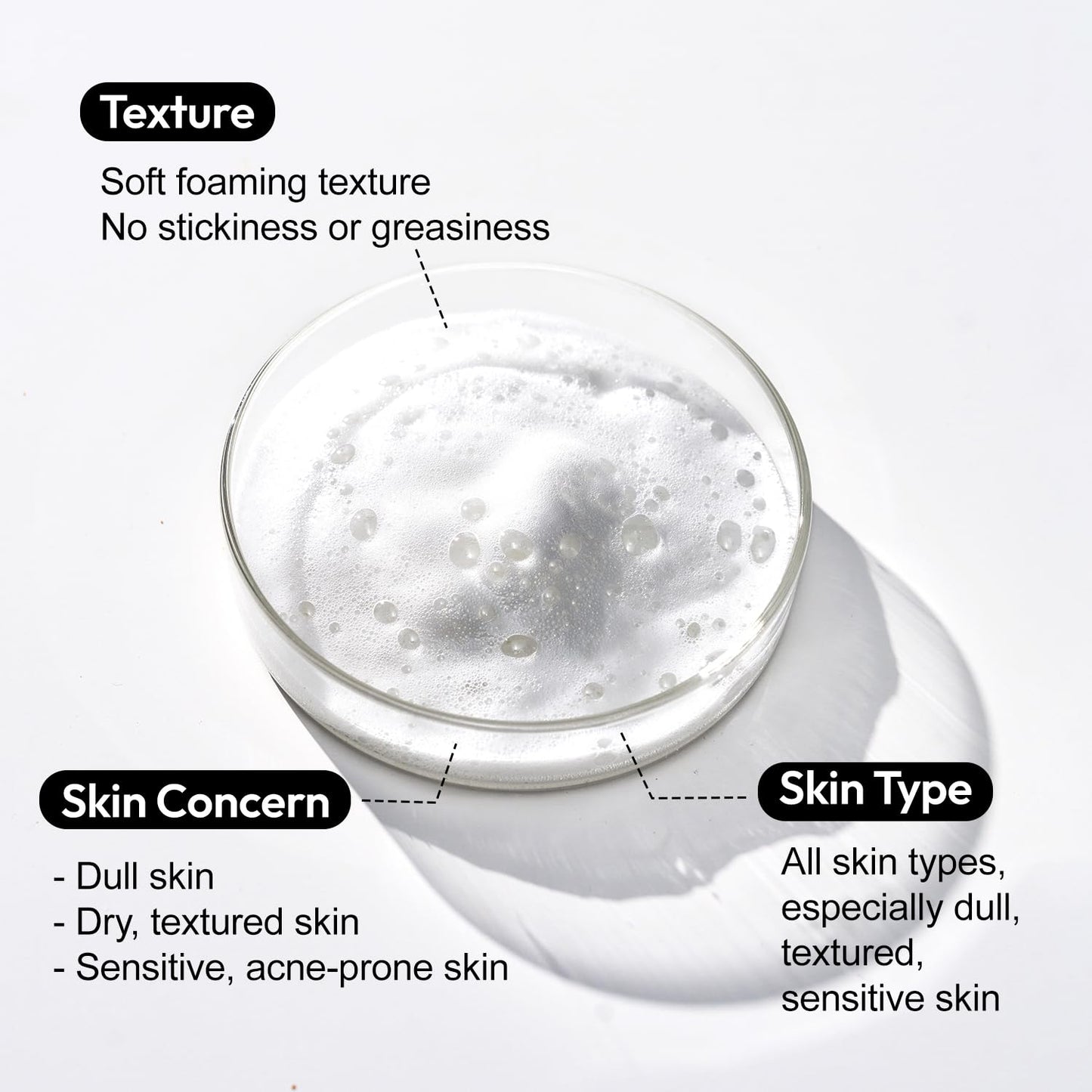 cluciel Foaming Glow Serum I Repairing Serum for Korean Glass Skin with Bakuchiol & Bifida, Smoothens Skin Texture, Balances Skin Tone, For Sensitive Skin, Fragrance-Free, Vegan (50ml / 1.69 fl.oz)