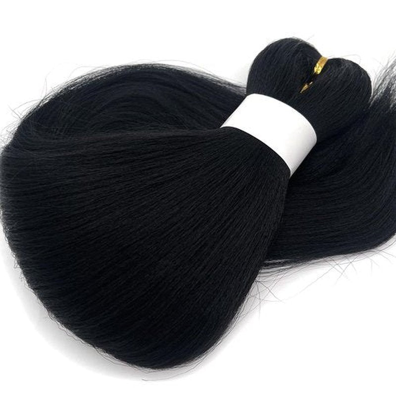 UPruyo Kids Short 1b Black Braiding Hair Pre Stretched Prestretched Braiding Hair 18 inch Synthetic Hair Extensions for Braiding Box Braids Long Yaki Knotless Braiding Hair for Kids Girls
