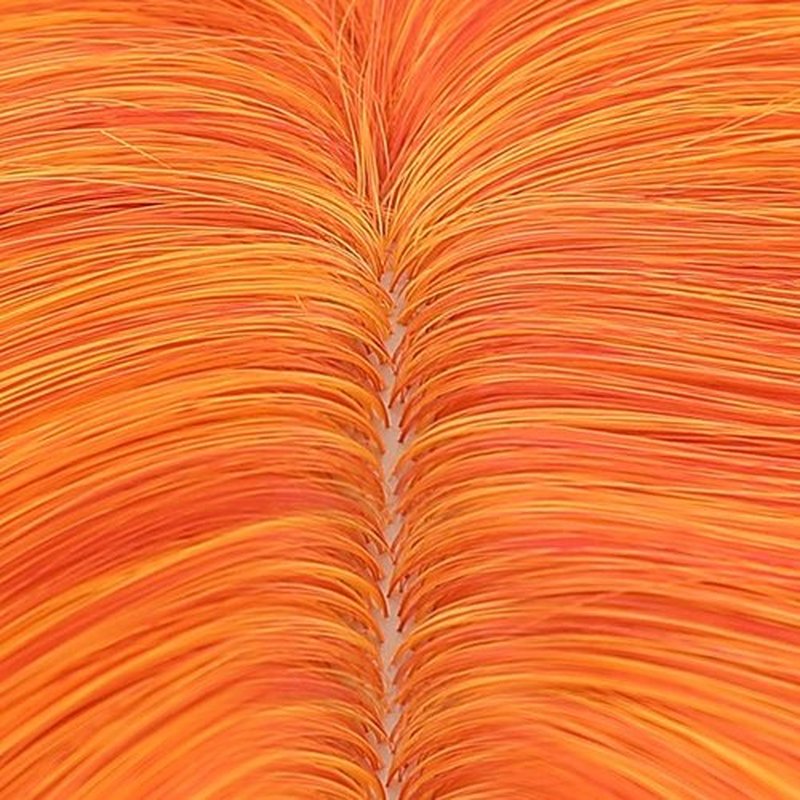 BERON Orange Wig Long Curly Wig Flame Color Wig Long Wavy Charming Full Synthetic Fire Wigs for Women Girls Long Curly Wigs Ombre Orange Wig with Wig Cap