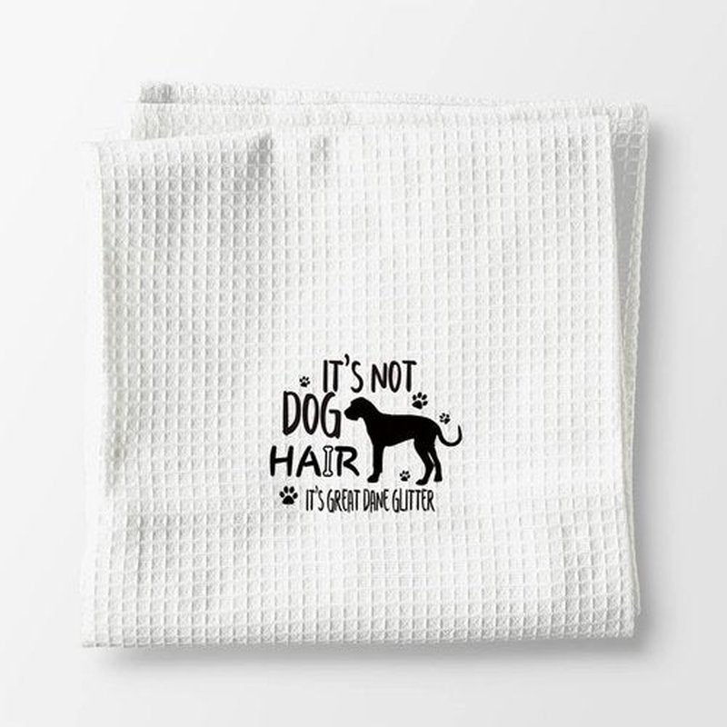 It’s Not Dog Hair It’s Great Dane Glitter Hand Towels Kitchen Towels Dish Towels,Funny Dog Decor Towels,Dog Lovers Dog Mom Girls Women Gifts