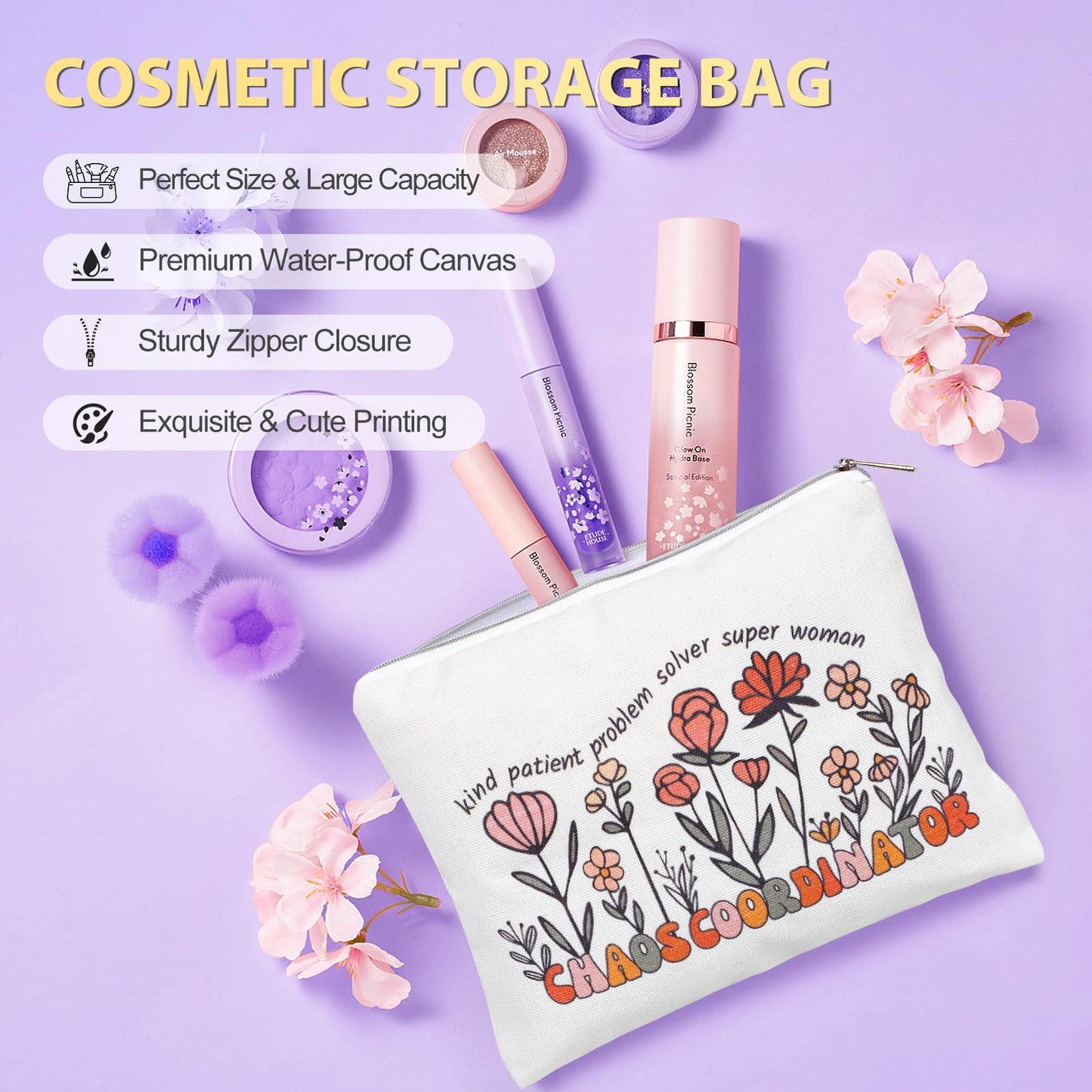 Inspirational Gifts for Women, Motivational Gift Encouragement Gifts Cheer Up Christmas Birthday Gift with Positive Affirmations Little Reminders Tote Bag for Her Sister Best Friend Coworker Purple