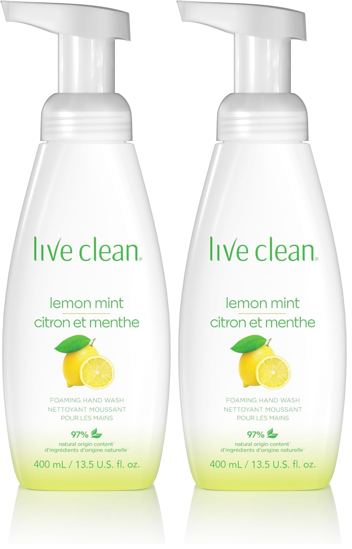 Live Clean Lemon Mint Foaming Hand Soap, 13.5 Fl Oz (Pack of 2)