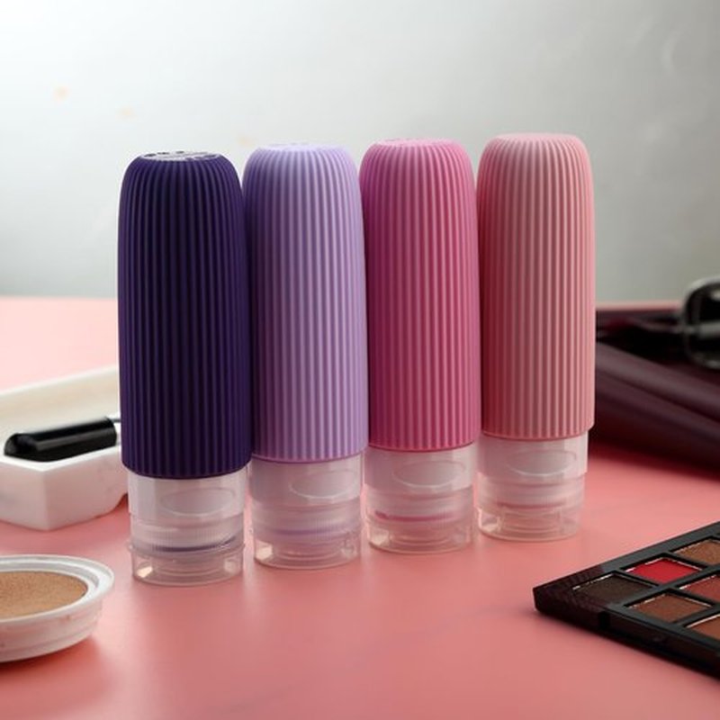 Mrsdry Travel Bottles for Toiletries, Tsa Approved 3oz Portable Travel Bottles, BPA Free Leak Proof Squeezable Travel Size Containers, Portable Silicone Bottles for Toiletries (4 Pack)