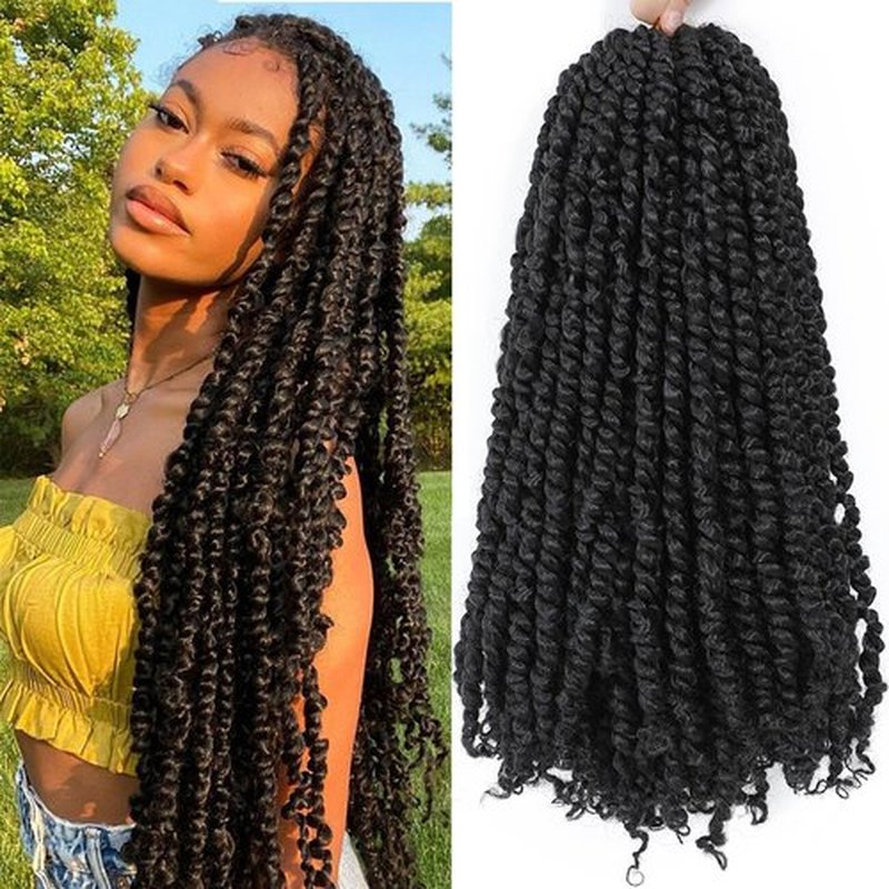 Bestlove Passion Twist Crochet Hair 18 Inch 8 Packs Pre-twisted Crochet Passion Twist Braids Hair Pre-looped Mini Water Wave Bohemian Twists Hair With Curls Crochet Hair for Black Women