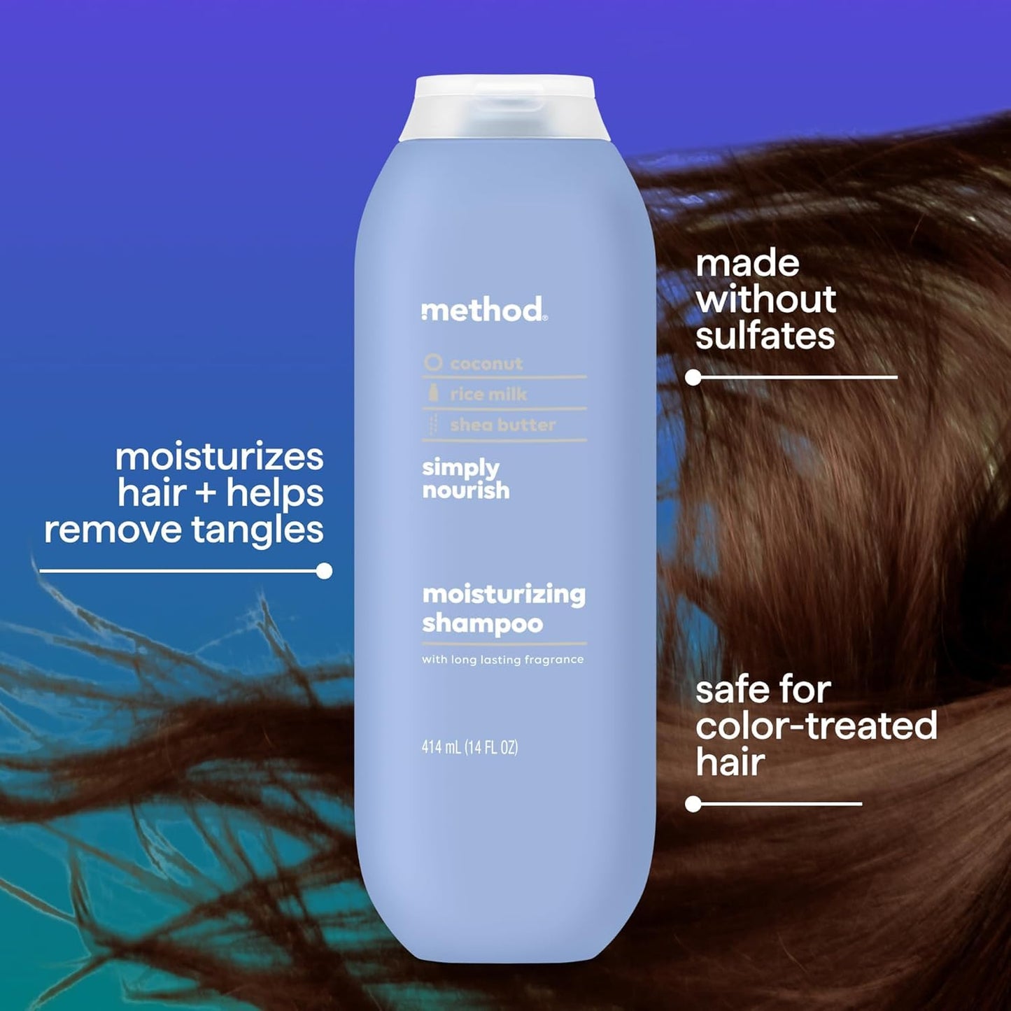 Method Volumizing Shampoo, Pure Peace with Rose, Peony, and Pink Sea Salt Scent Notes, Paraben and Sulfate Free, 14 oz (Pack of 3)