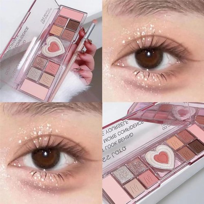 Professional Makeup Eyeshadow Pallet Kit, All About Colorful Matte Shimmers Eye Makeup Palette, Natural Make Up Eye Shadows Cosmetics Gift Smokey Pallet Set, Safe for Sensitive Eyes (12-color -2)