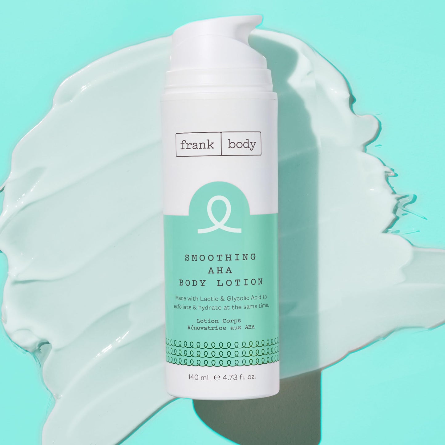 frank body Smoothing AHA Body Lotion | Gently Exfoliates to Smooth KP & Body Breakouts | With Lactic & Glycolic Acids, Hydrating Oils, Mango Seed Butter & Australian Botanicals | 140ml/4.73 fl oz