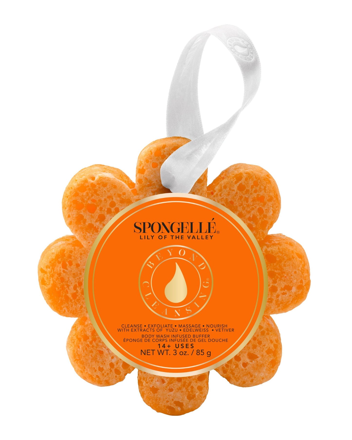 Spongellé Lily of the Valley Wild Flower Bath Sponge | Built-in Body Wash & Body Scrubber, Shower Loofah Sponge for Women | 14+ uses