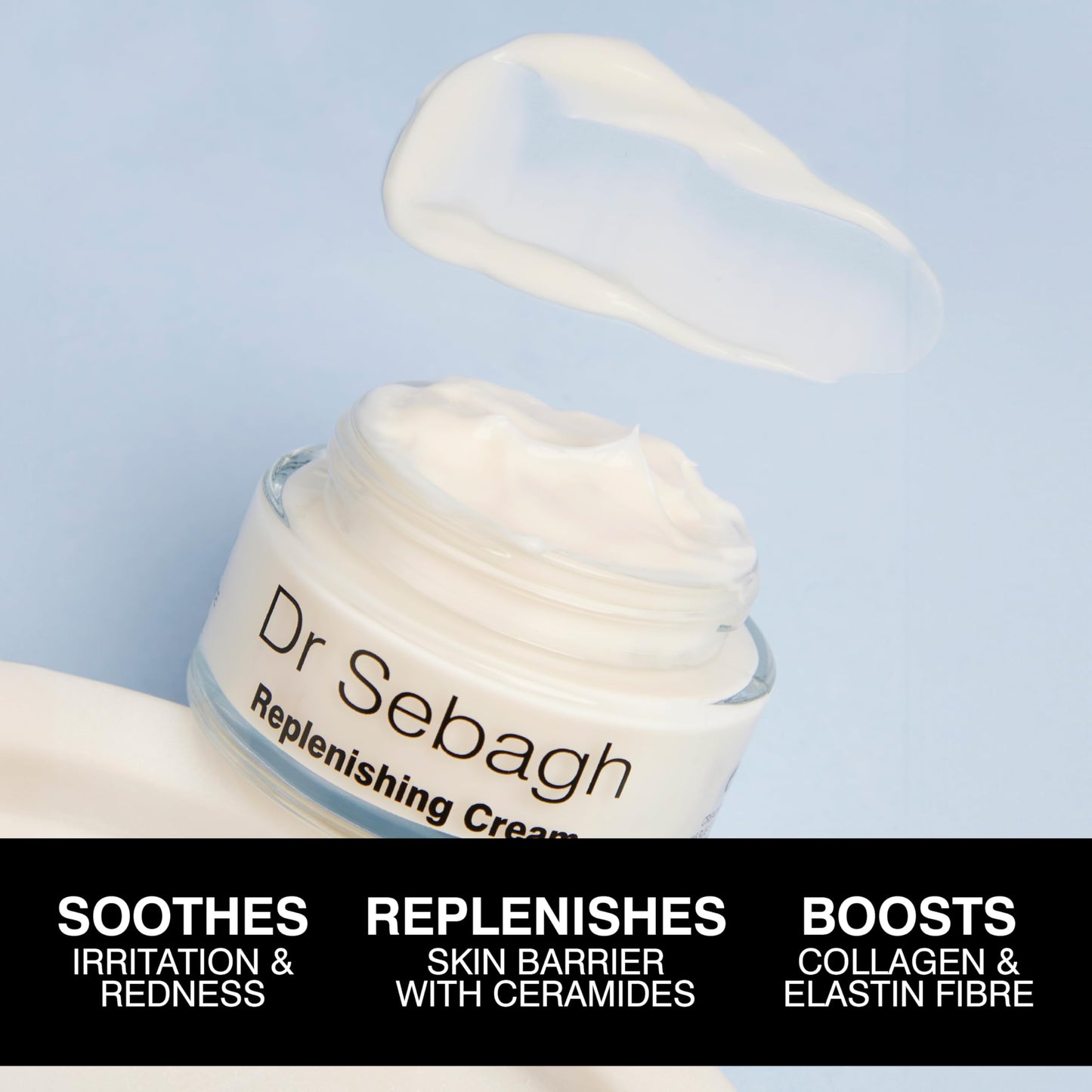 Dr Sebagh Replenishing Cream (1.7 fl oz) - Repairing & Hydrating Moisturizer - Facial Moisturizer for Dry Skin - Vitamin E, Retinol & Collagen Cream for Face - Soothes & Restores Radiance
