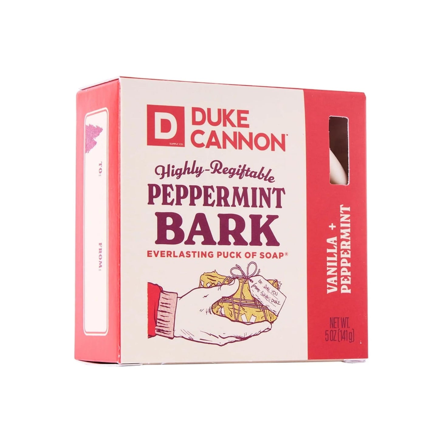Duke Cannon Peppermint Bark Soap for Men – Refreshing Holiday Scent, Long-Lasting Puck of Soap, 5 oz Bar