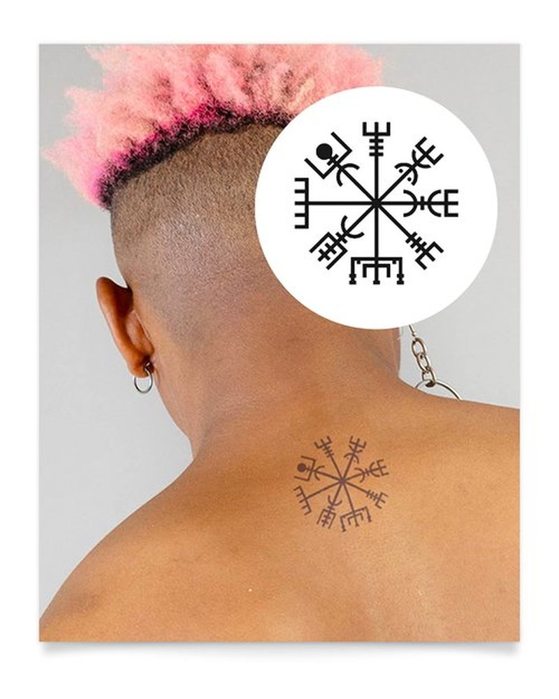 Inkbox Temporary Tattoos, Semi-Permanent Tattoo, One Premium Easy Long Lasting, Water-Resistant Temp Tattoo with For Now Ink - Lasts 1-2 Weeks, Visir, 3 x 3 in