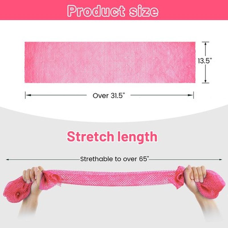 ZOCY African Net Sponge, Authentic Exfoliating Body Scrubber for Bath and Shower, Multiple Textures with Gentle Deep Exfoliating and Rich Lather for All Skins (Pink)