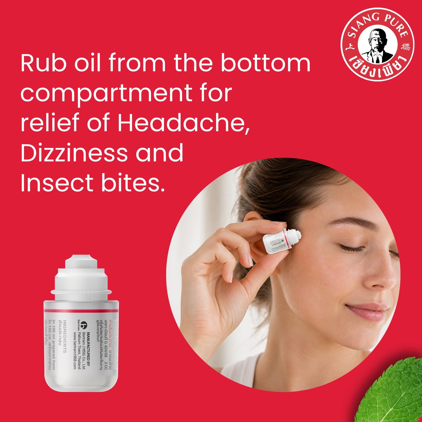 Siang Pure Aromatherapy Nasal Inhaler - Cooling Menthol, Peppermint and Eucalyptus Oil - Allergy, Congestion & Sinus Relief (6 Pack)