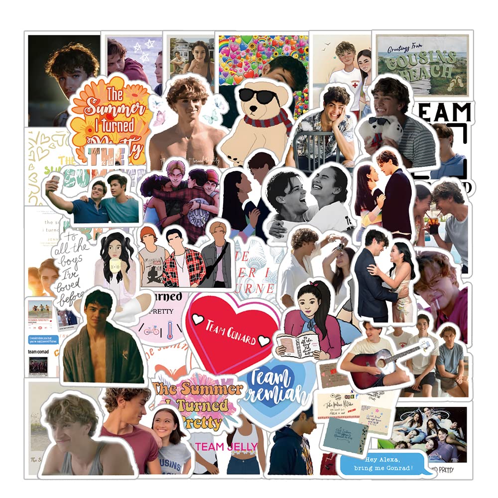 60 Pcs The Summer I Turned Pretty Classic TV Fashion Aesthetic Waterproof Vinyl Stickers for Birthday Party Supplies Decoration Favors for Water Bottles Laptop Suitcase