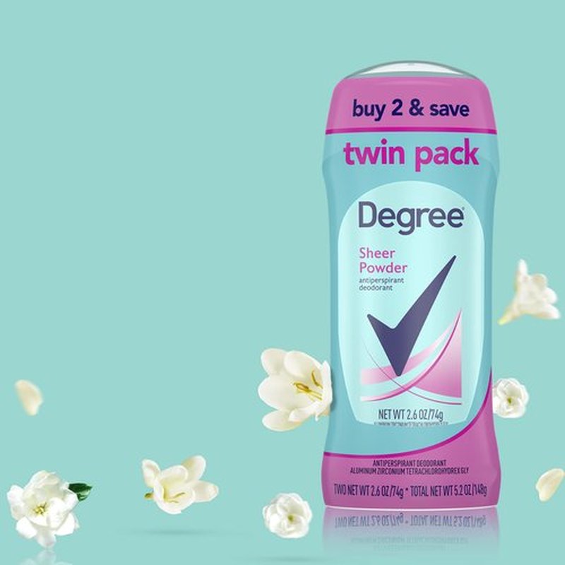 Degree Dry Protection Antiperspirant, Sheer Powder 2.6 oz, Twin Pack (Pack of 6)