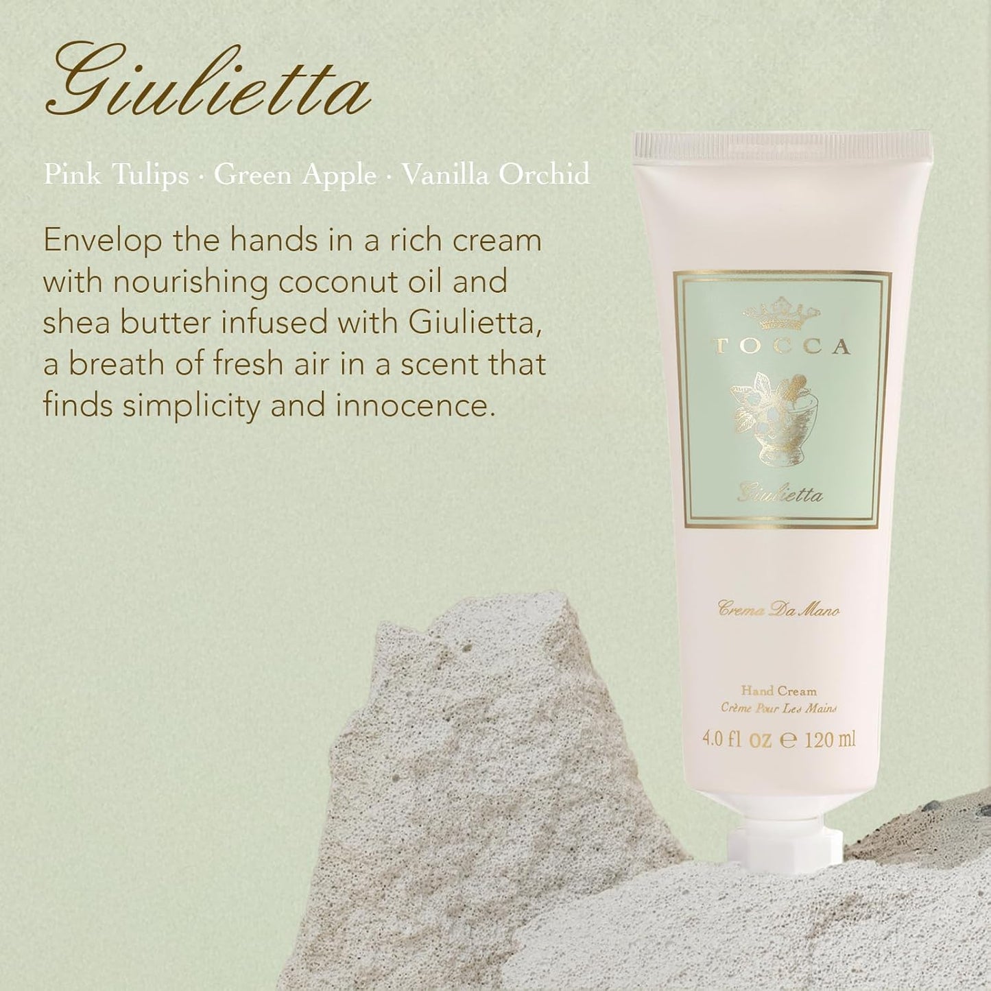 Tocca Crema de Mano, Cleopatra Hand Cream, 4 oz - Grapefruit, Jasmine, Vanilla Musk - Moisturizing, Quick Absorbing