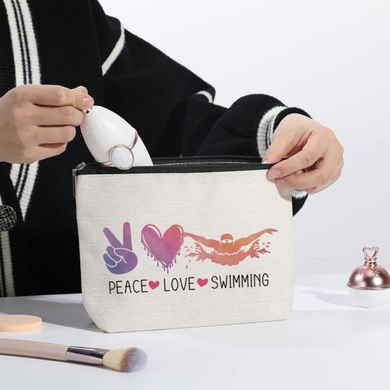 kdxpbpz Swimming Bag Funny Swimming Gifts for Swimming Team Gifts Swim Coach Gifts, Swim Teacher Gifts, Swimming Coach Makeup Bag Thank You Birthday Gifts for Women Her Female Swimmer