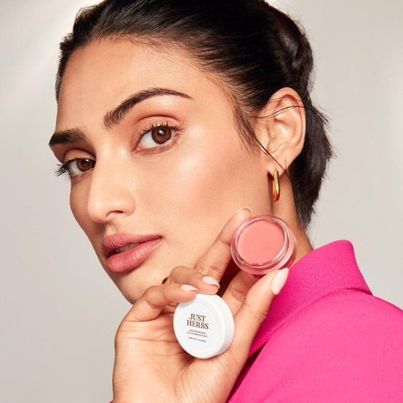 Just Herbs Organic Creamy Matte 3 in 1 Lip & Cheek Tint, Blush For Women - SLS,Chemical & Paraben Free - 0.14 fl. oz. (Mahogany)