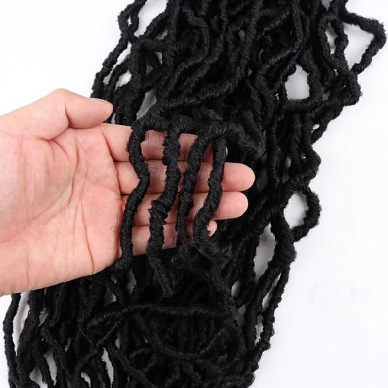 6 Packs 36 Inch Soft Locs Crochet Hair Pre Looped Curly Wavy Faux Locs Crochet Braids for Natural Butterfly Crochet Hair for Black Women (36 inch(pack of 6), 1B)