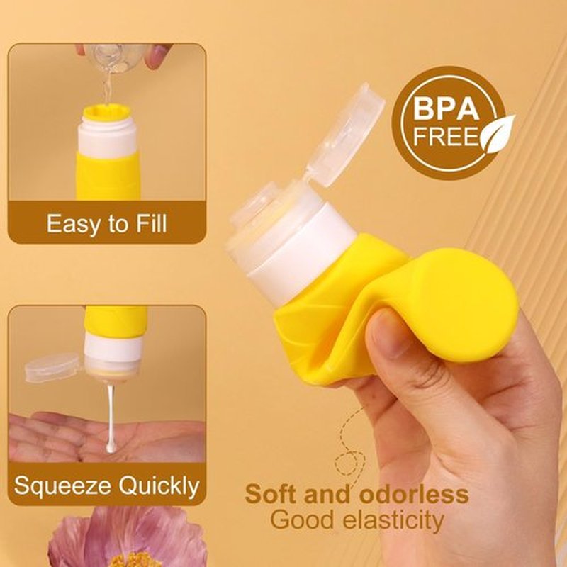 FADVAN Travel Bottles for Toiletries, 3.3oz Tsa Approved Travel Size Containers, BPA Free Leak Proof Silicone Travel Bottles, Refillable Travel Accessories Easy to Squeeze and Clean (Macaron)