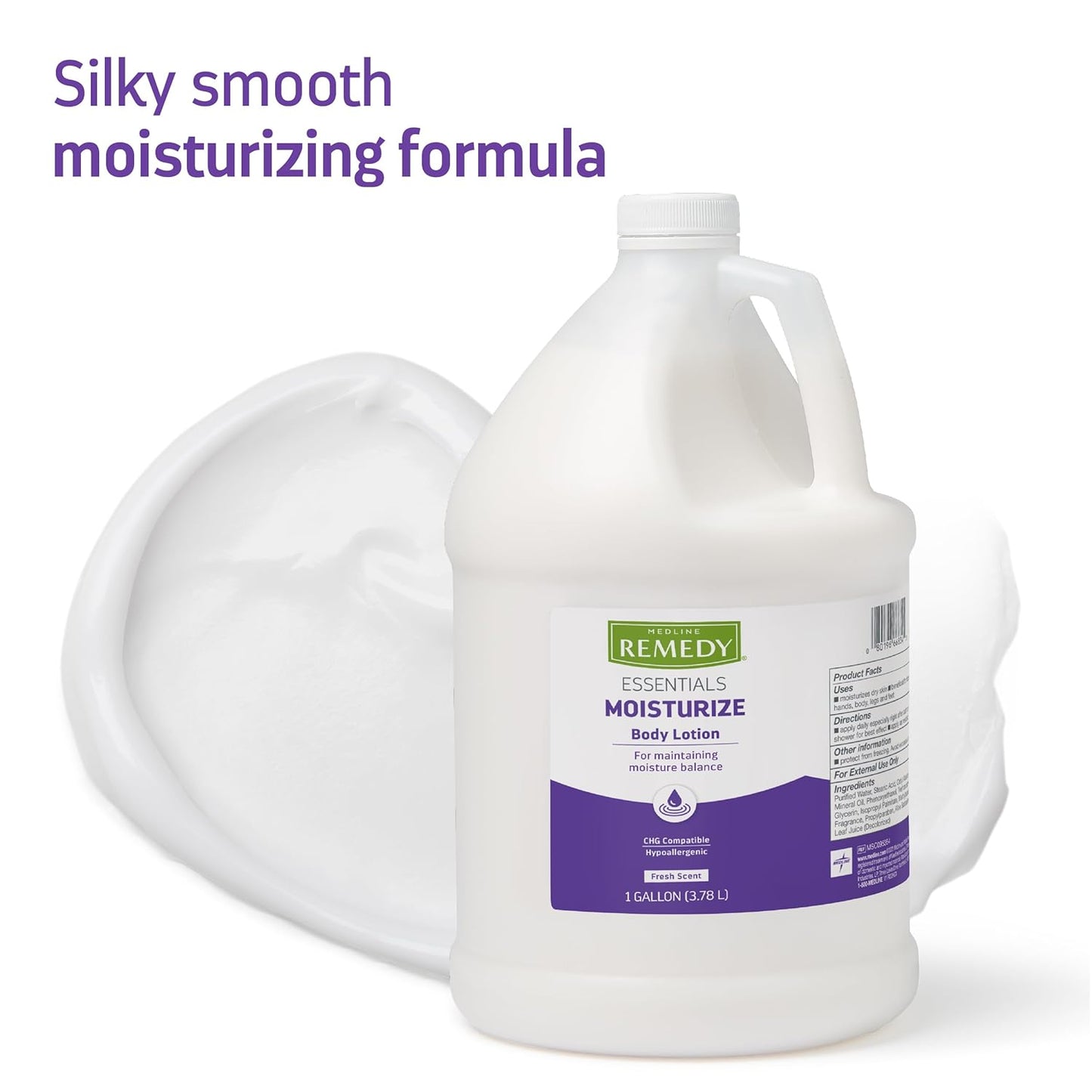 Medline Remedy Essentials Hydrating Body Lotion - 8 oz, 12 Count, Fresh Scent, Non-Greasy, Hypoallergenic for Dry Skin