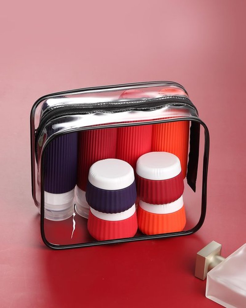 Mrsdry Travel Bottles for Toiletries 8 Pack, Tsa Approved Travel Size Toiletries 3 oz, Travel Containers for Toiletries, with Clear Bag, Leak Proof Silicone Squeezable Travel Essentials Creams Jars