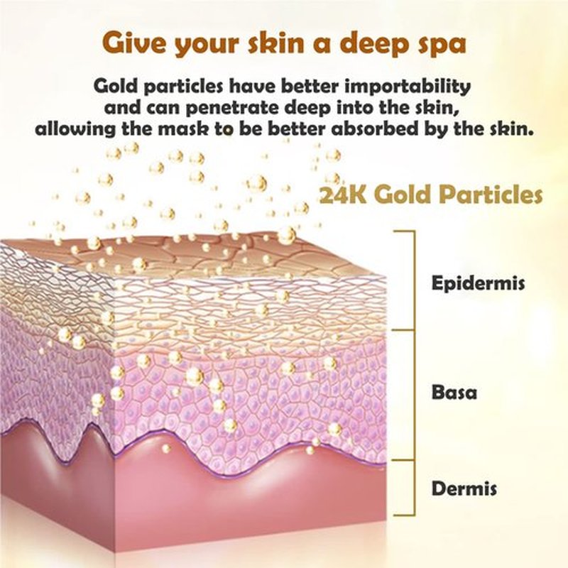 Permotary 12 PCS 24k Gold Crystal Gel Collagen Facial Masks, Treatment Deep Moisturizing Facial Masks For Anti Aging Puffiness Skincare Anti Wrinkle Tighten Skin & Revitalize Skin