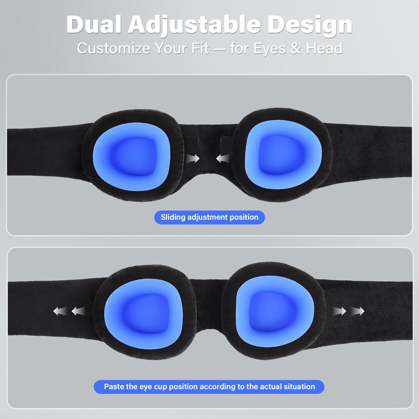 2026 Upgraded Sleep Mask for Dry Eyes – Reusable Eye Mask for Men & Women –100% Blackout & Adjustable Moisture Goggle, Soft, Comfortable– Ideal for Travel – Black