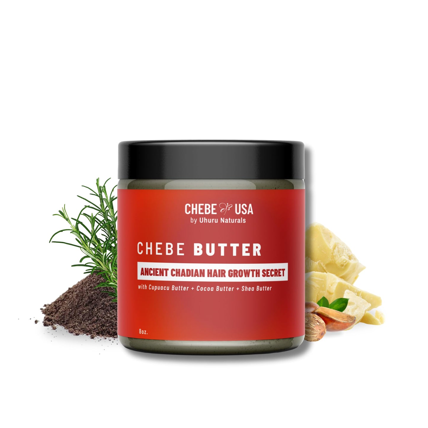 ChadianChebe™ Hair Growth Butter (8oz) | Authentic African Hair Butter from Chad for Thick, Long Hair | Herbal Moisture & Breakage Repair Cream