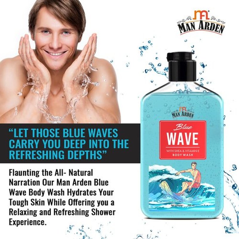 Man Arden Blue Wave Luxury Body Wash Infused With Shea Butter & Vitamin E, 250ml