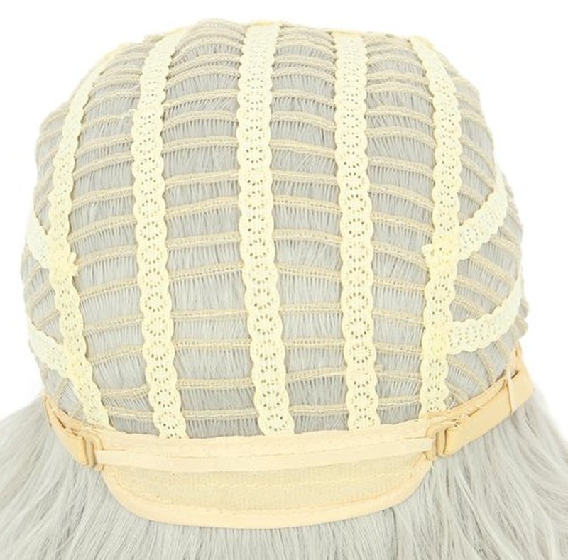 yuehong Long Grey Curly Men Wig Big Beard Wizard Wig Heat Resistant Synthetic Fibers Wig Soft Durable Breathable Costume Wig
