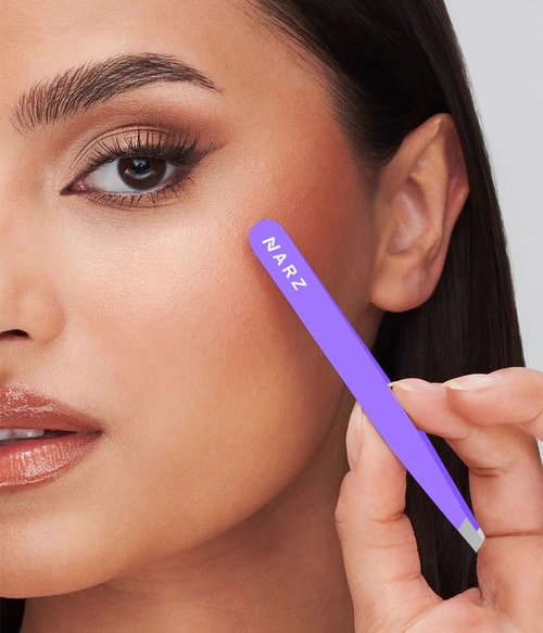 Professional Tweezer for Facial Hair Women & Men Stainless Steel Precision Tweezers for Ingrown Hair Tweezers for Men & Women (Purple)