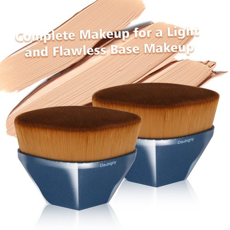 Daubigny Perfect Makeup Brush for Face Blush Foundation Brush for Blending Liquid, Cream or Flawless Powder Cosmetics with Protective Case (Blue)